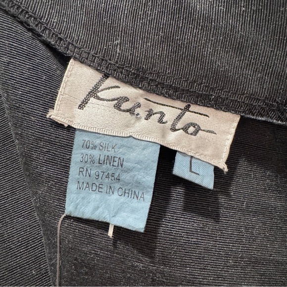 NWT Silk Linen Blend Lightweight Sleeveless Midi Maxi Dress Size L Black - Picture 2 of 9